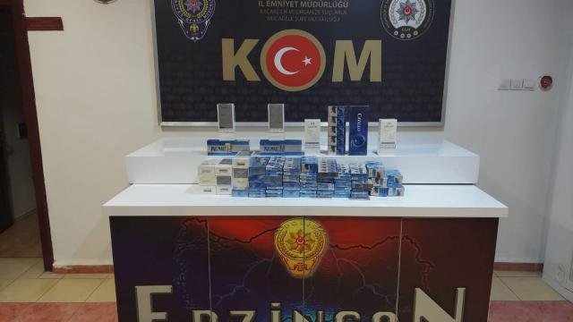 Erzincanda 496 paket gümrük kaçağı sigara ele geçirildi