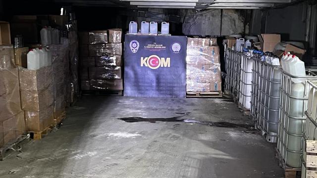 Ankarada bir depoda 35 ton etil alkol ele geçirildi