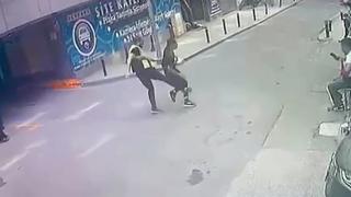 Otopark görevlisi hırsızı tekme atarak yakaladı