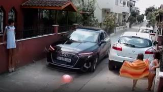 Sokakta tehlikeli araç kullanan sürücü kamerada