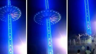 Hindistan'da lunaparktaki eğlence aracı zemine çakıldı