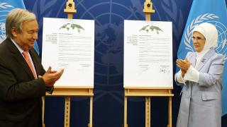 Emine Erdoğan ve Guterres 'Sıfır Atık Projesi' için iyi niyet beyanı imzaladı