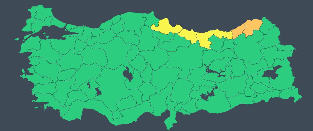 6 İL İÇİN `TURUNCU` ve `SARI` UYARI