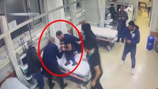 Boğazına şeker kaçan çocuğun kurtarılma anı kamerada