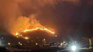 Gökçeada'da otluk alanda yangın