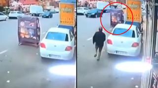 Fırtına market dolabını alıp götürdü