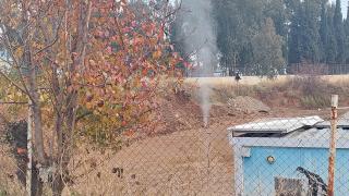 Kepçeyle yapılan kazıda doğal gaz ana dağıtım borusu delindi