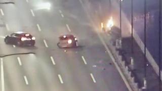 FSM'deki zincirleme trafik kazası güvenlik kamerasında