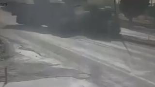 Tırların çarpışma anı kamerada