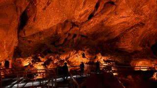 Tulumtaş Mağarası dron ile görüntülendi