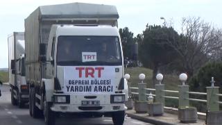 TRT' kalbi deprem bölgesinde: Tırlar Gaziantep'e yola çıktı
