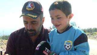 Depremzede Hamza'nın dron sevinci