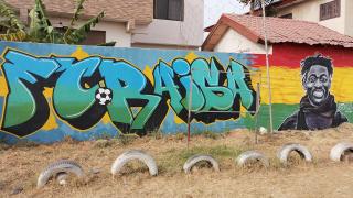 Depremde hayatını kaybeden Ganalı futbolcunun grafitisi yapıldı