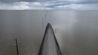 California'daki sel dron kamerasında