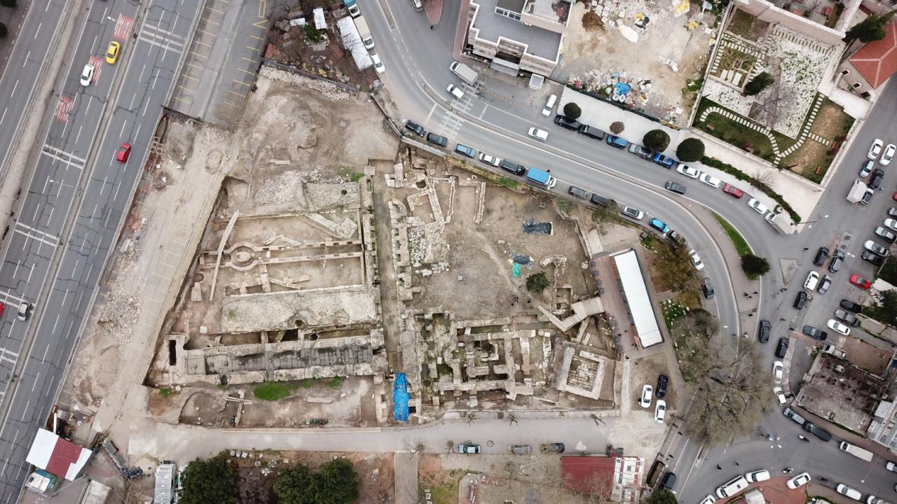 Kazı alanı havadan görüntülendi