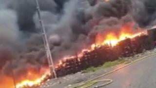 Eyüpsultan'da plastik fabrikasında yangın