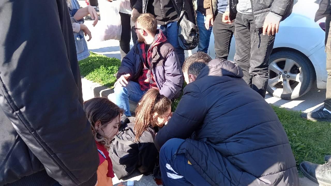 Motosiklet sürücüsü yayaya çarptı: 1 yaralı