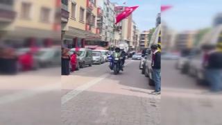 Bakan Soylu miting alanına motosikletle gitti