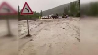 Ankara-Bala yolu sel nedeniyle ulaşıma kapandı
