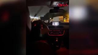 Drift yapan sürücü park halindeki otomobile çarptı