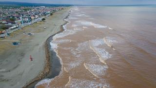 Sakarya'da denizin rengi kahverengiye döndü