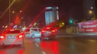 Makas atan sürücü bir anda el frenini çekip kazaya davetiye çıkardı