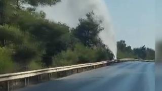 Bodrum'da ana isale hattı yine patladı: Tazyikli su metrelerce havaya yükseldi