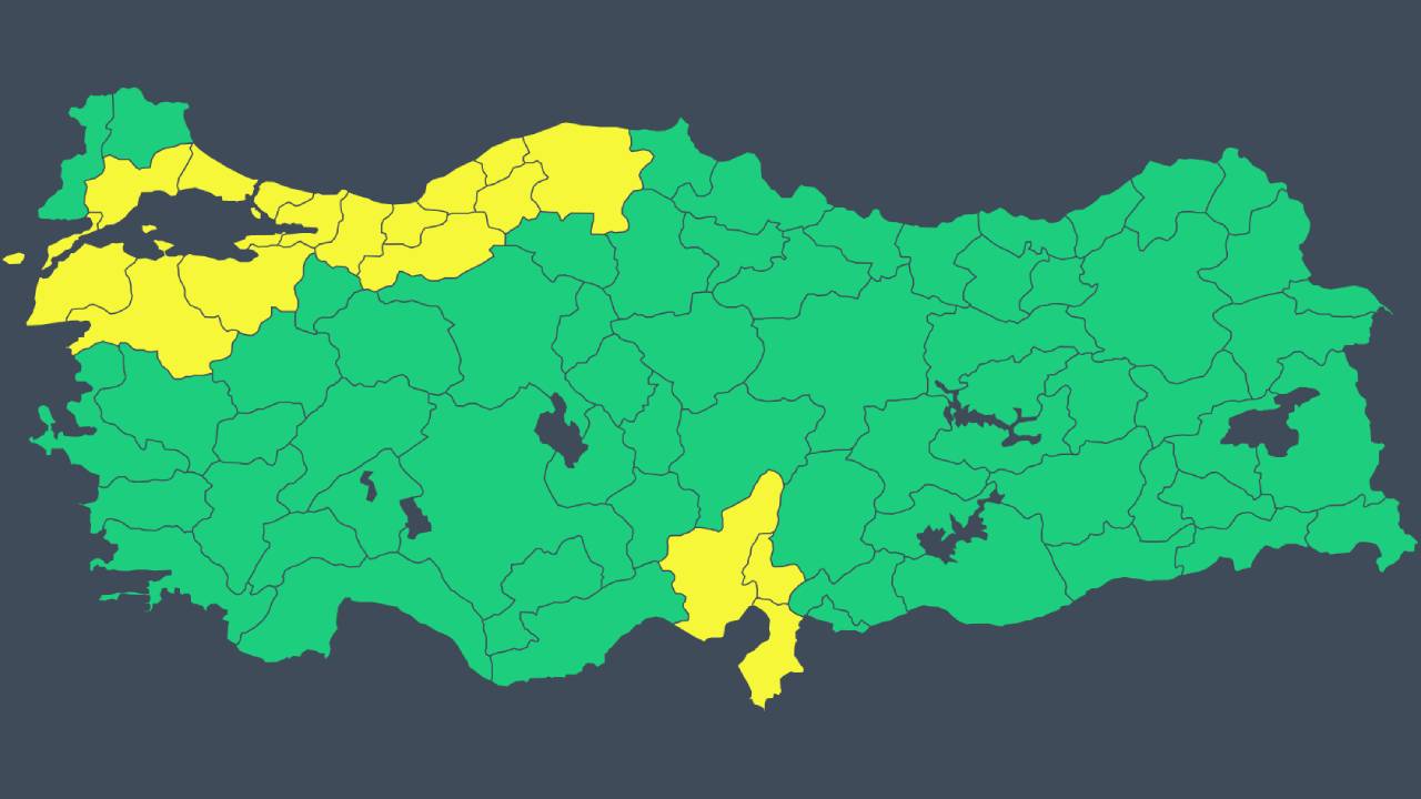İşte Meteoroloji`nin `sarı` kodla uyardığı iller...