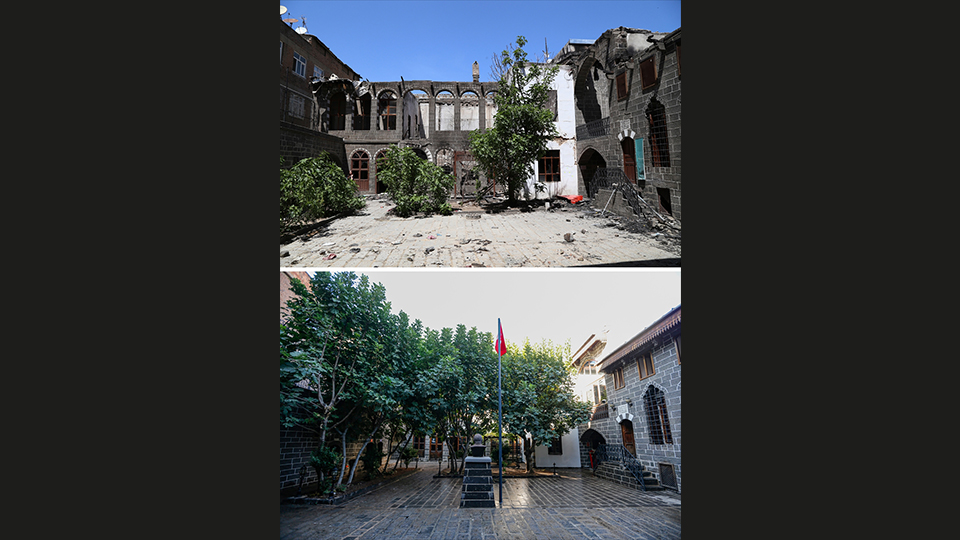 Yakılan müze restore edildi