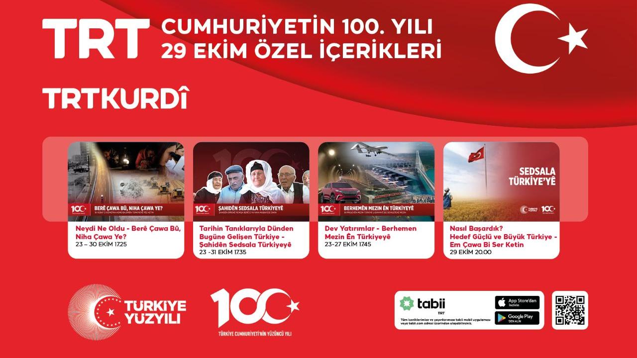 TRT Kürdi ekranlarında “Cumhuriyet Bayramı 100. Yıl Özel” teması