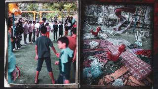 Gazzeli çocuklardan geriye enkaz bir park kaldı...
