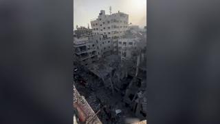 Nuseyrat'taki yıkım görüntülendi