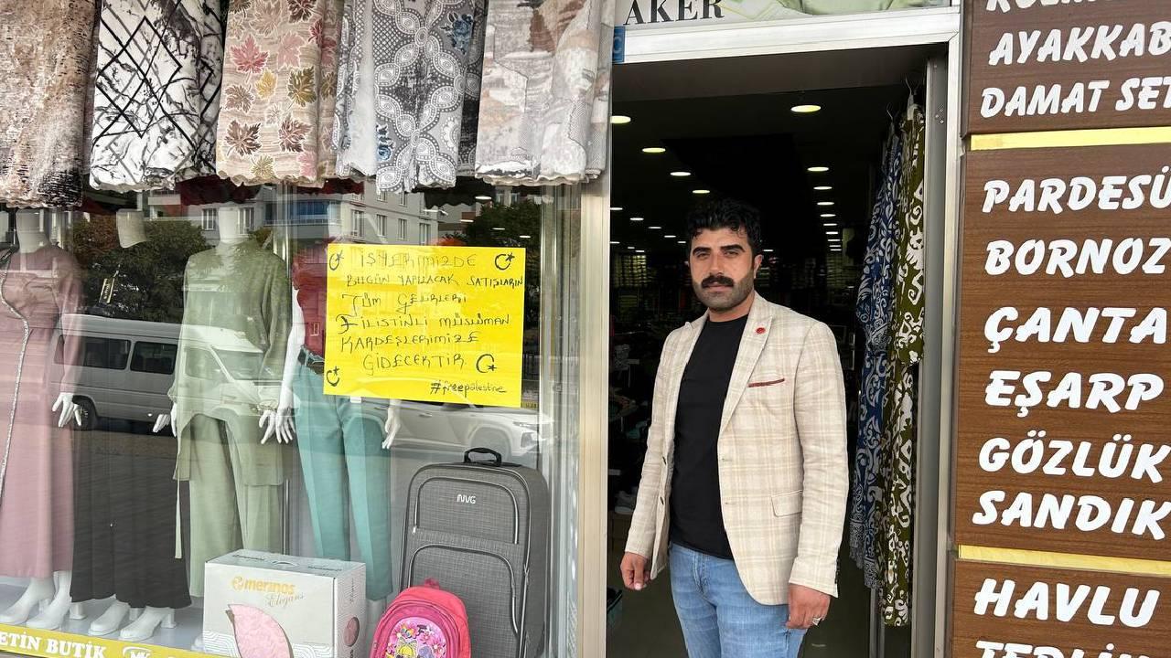 Bingöl'deki esnaf bir günlük gelirini Filistinlilere bağışladı