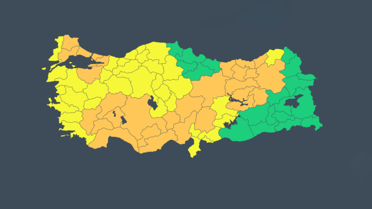 İşte `sarı` ve `turuncu` kodla uyarılan iller...