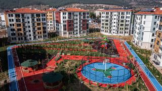 İslahiye'de tamamlanan afet konutları havadan görüntülendi