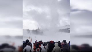 ABD’de kayak merkezinde kar hortumu