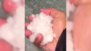 Nadir hava olayı: Çölde dolu fırtınası