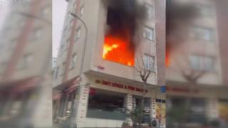 Pendik’te korku dolu anlar: Dairede çıkan yangında tüp patladı