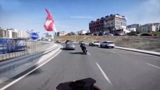 İstanbul'da dur ihtarına uymayan motosikletli kamerada