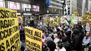 New York'ta Filistin'e destek gösterisi düzenlendi
