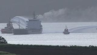 Çanakkale Boğazı'nda kuru yük gemisinde yangın