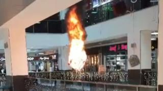 Alev alan avize böyle düştü