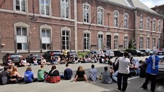 Belçika’daki Liege Üniversitesi’nde Gazze’ye destek gösterisi