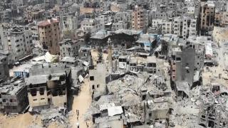 İsrail'in Cibaliye'de bıraktığı yıkım havadan görüntülendi