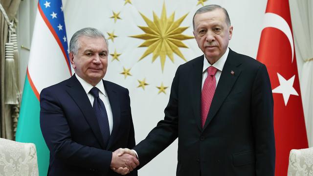 Cumhurbaşkanı Erdoğan, Özbekistan Cumhurbaşkanı Mirziyoyev ile görüştü haber görseli