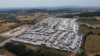 Hamzabeyli Sınır Kapısı'nda TIR park kapasitesi, 1350 araca çıkarıldı