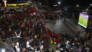 Şırnaklılar Türkiye-Çekya maçını kurulan dev ekrandan izledi