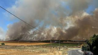 Silivri'de otluk alanda yangın