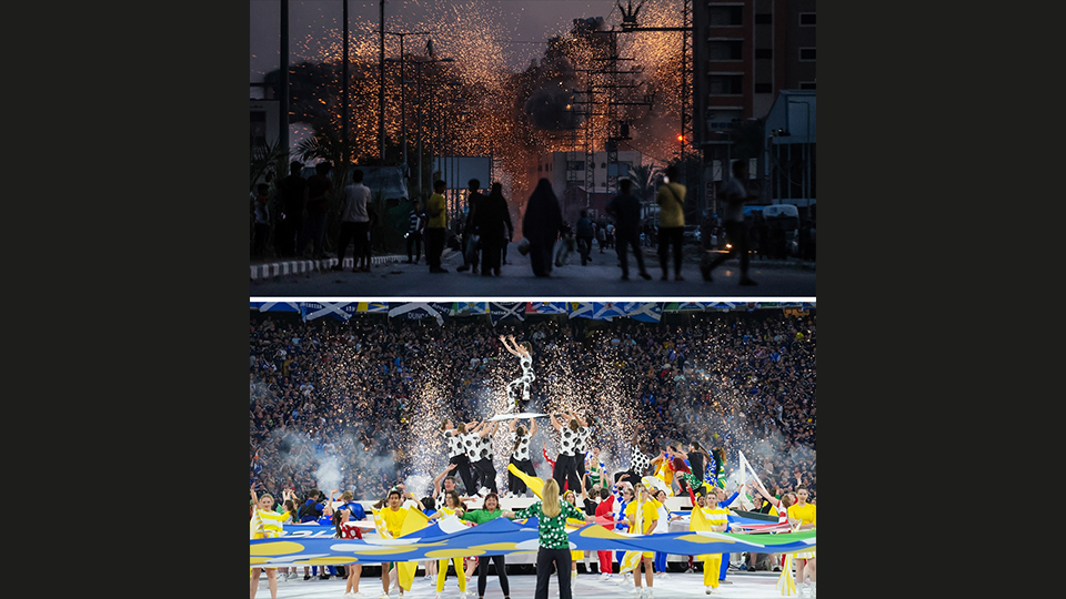 Dünyanın iki farklı gündeminin benzer kareleri