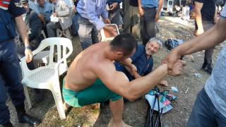 Hedef şaşıran pehlivan, vatandaşı yere serdi